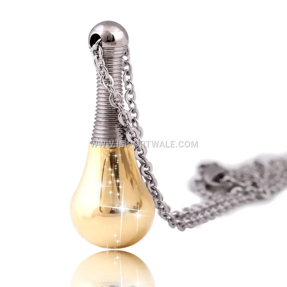 Teardrop Perfume Bottle Stainless Steel Clavicle Pendant Necklace