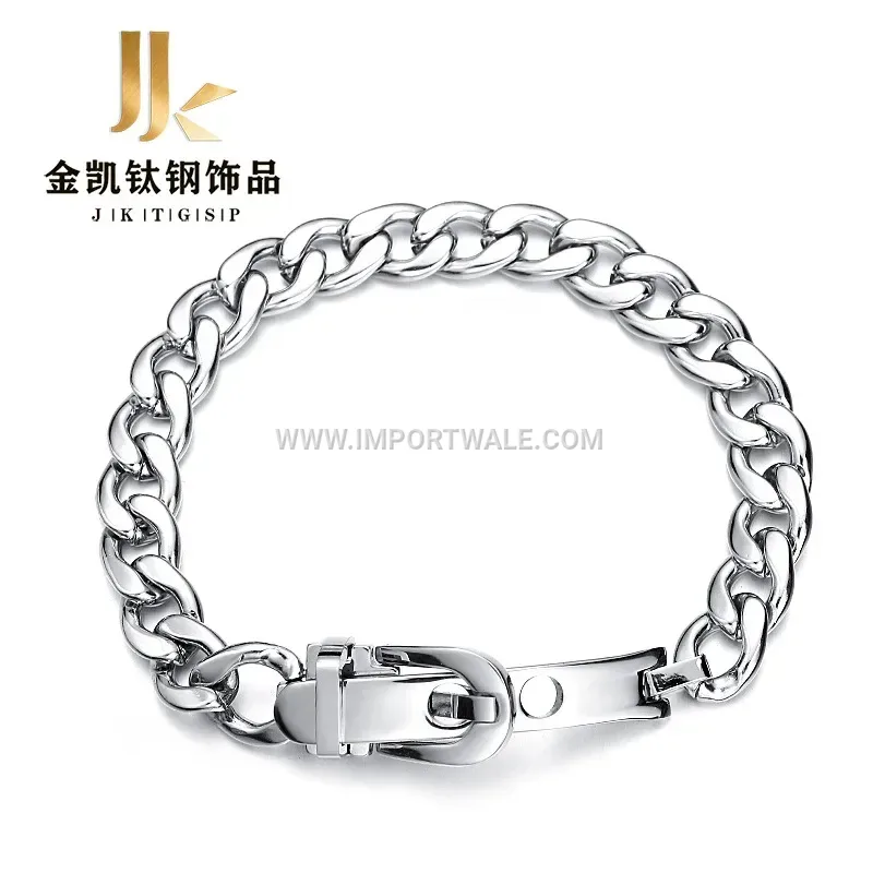 Men's Geometric Link Watch Style Stainless Steel Bracelet
