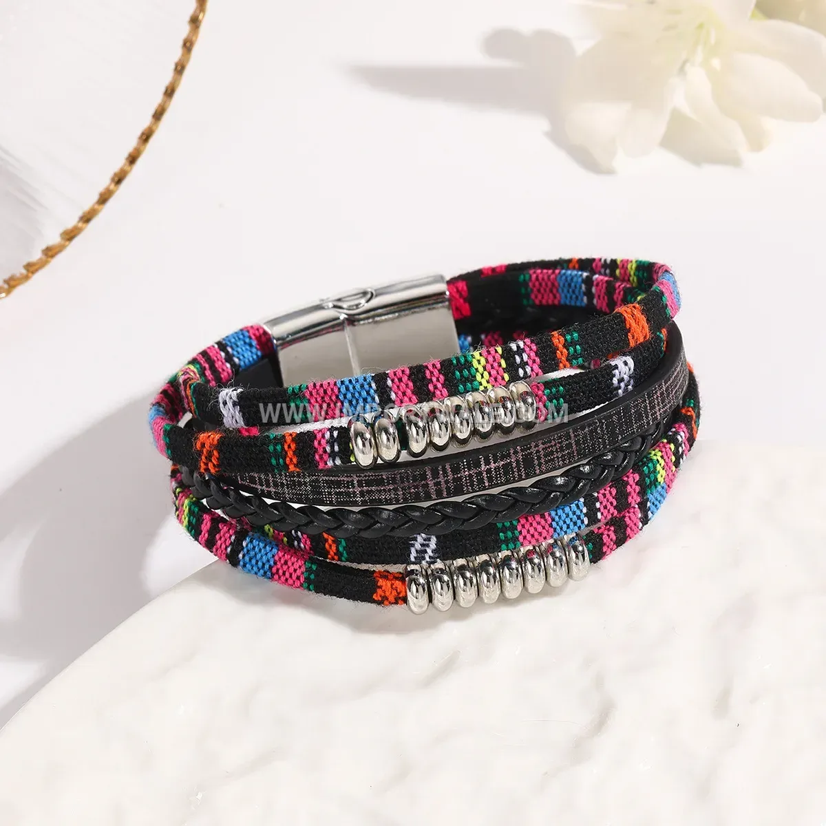 Minimalist Multi-Strand Faux Leather Bohemian Wrap Bracelet