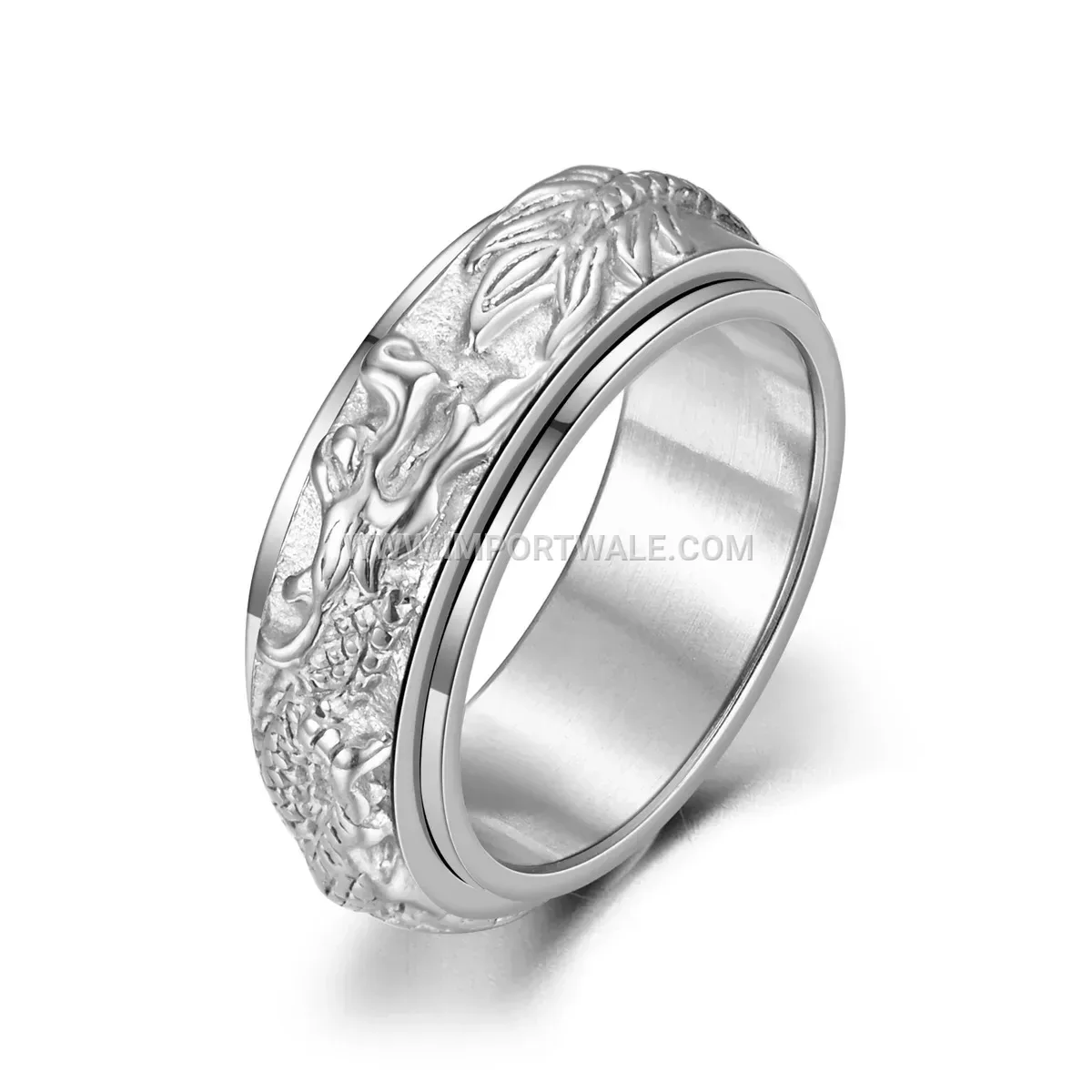 Spinning Chinese Dragon Stainless Steel Ring