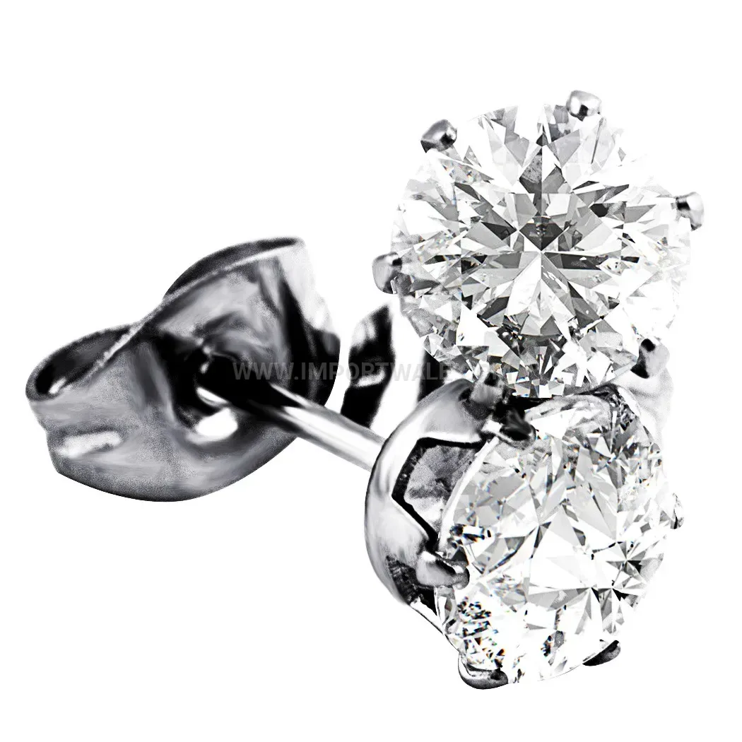 Classic Round Zirconia Inlaid Stud Earrings