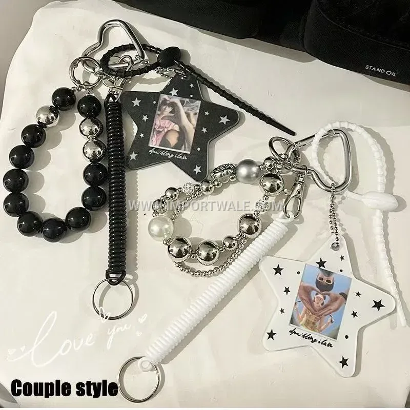 Star Shaped Picture Frame Resin Keychain Bag Charm