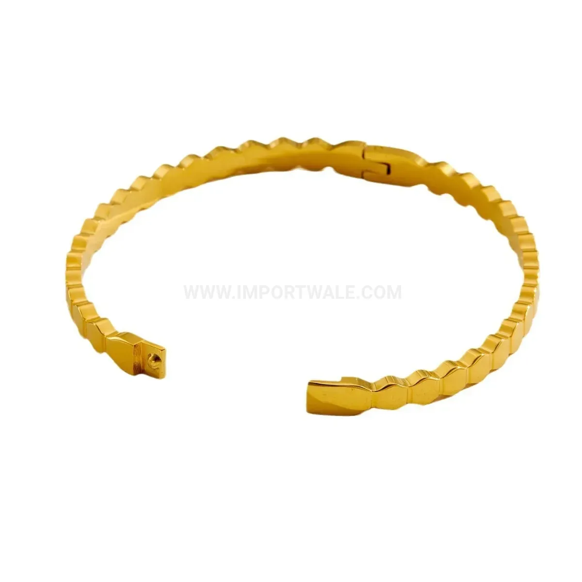 Honeycomb Hexagon Gold-Plated Titanium Steel Bangle