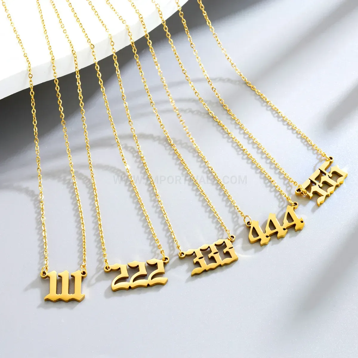 Designer Stainless Steel Lucky Number Pendant Necklace