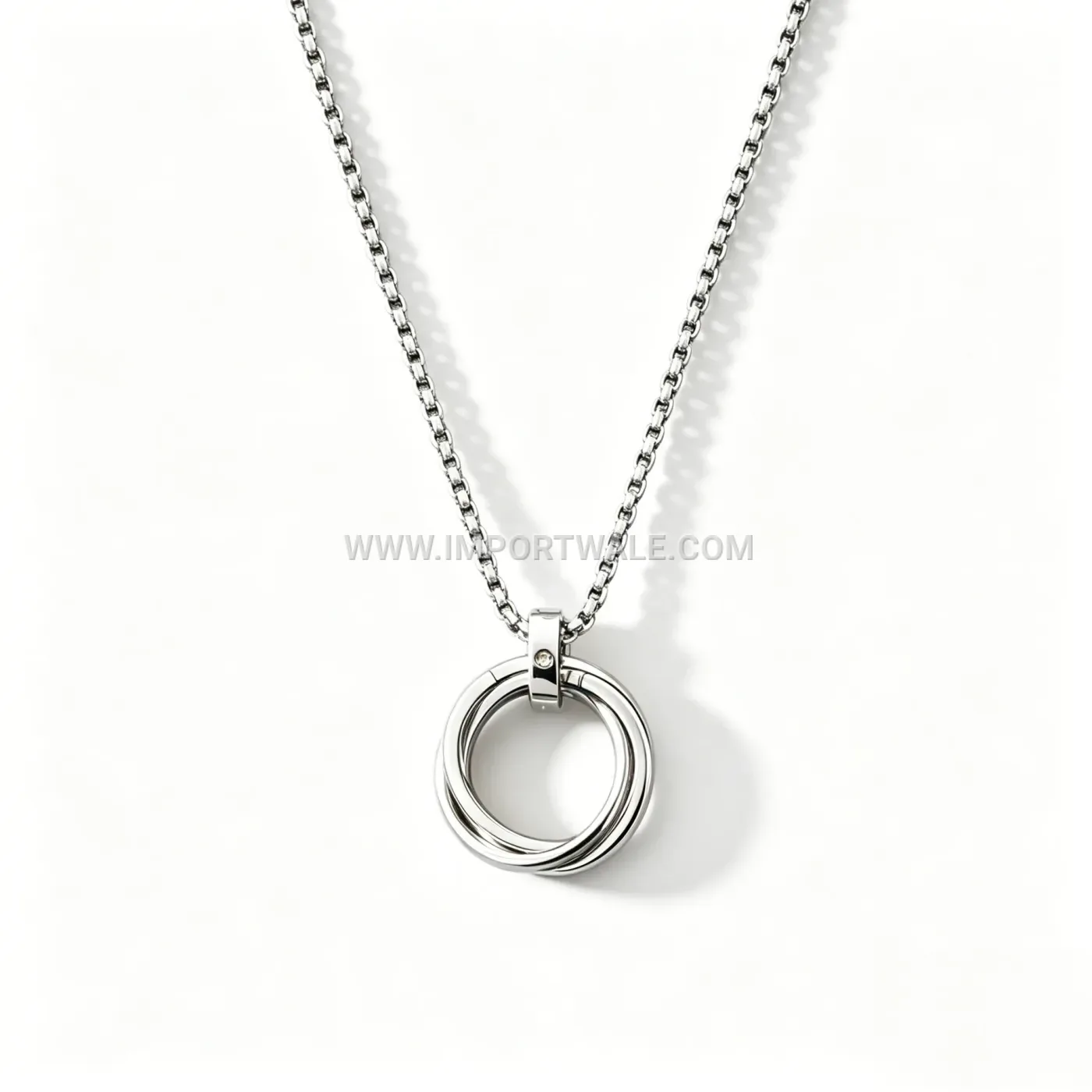 Triple Ring Interlocking Stainless Steel Pendant