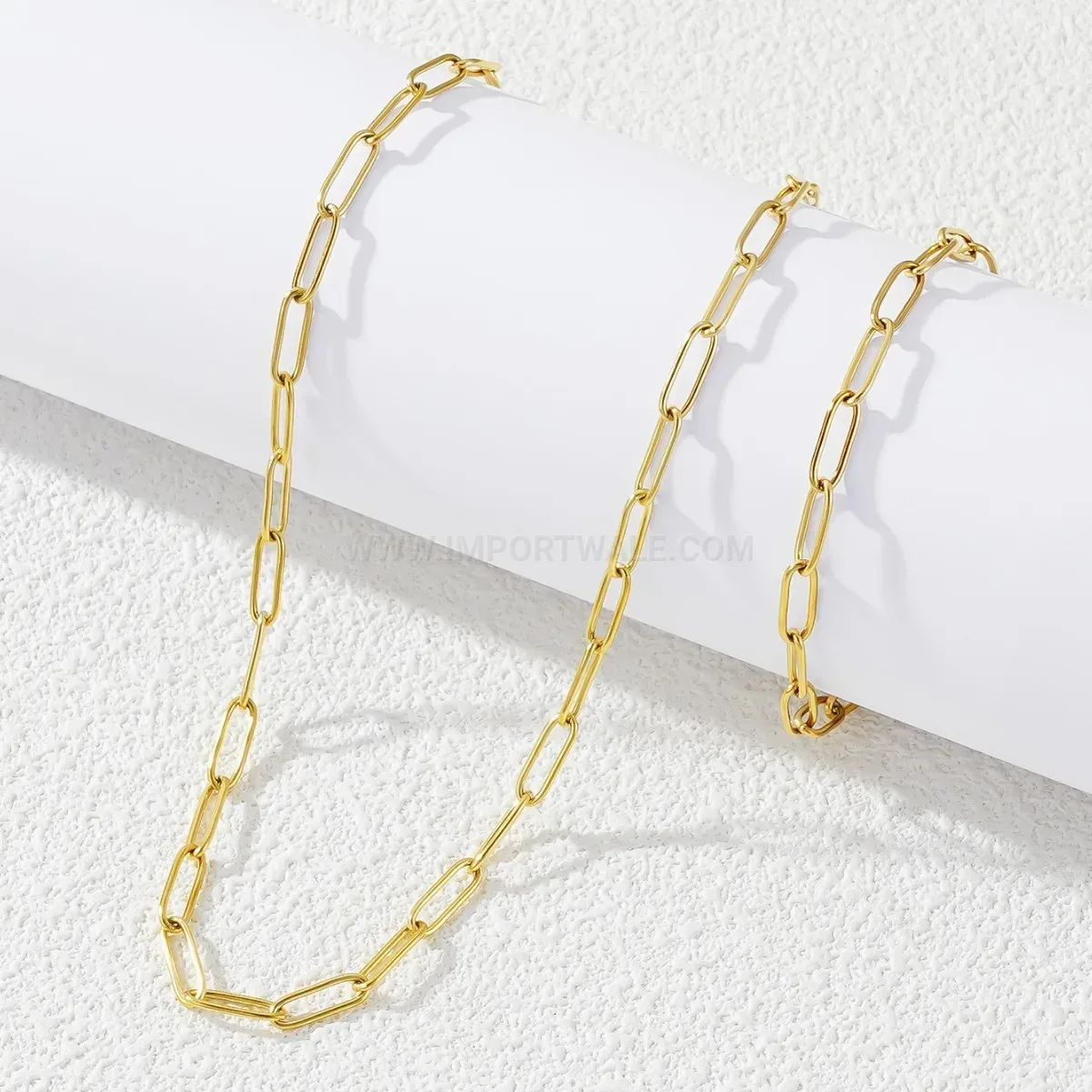 Modern Minimalist 18K Gold Plated Titanium Steel Cross Chain Jewelry Set