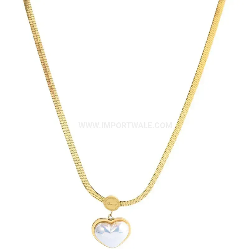 Chic Titanium Steel Heart Pendant Choker Necklace