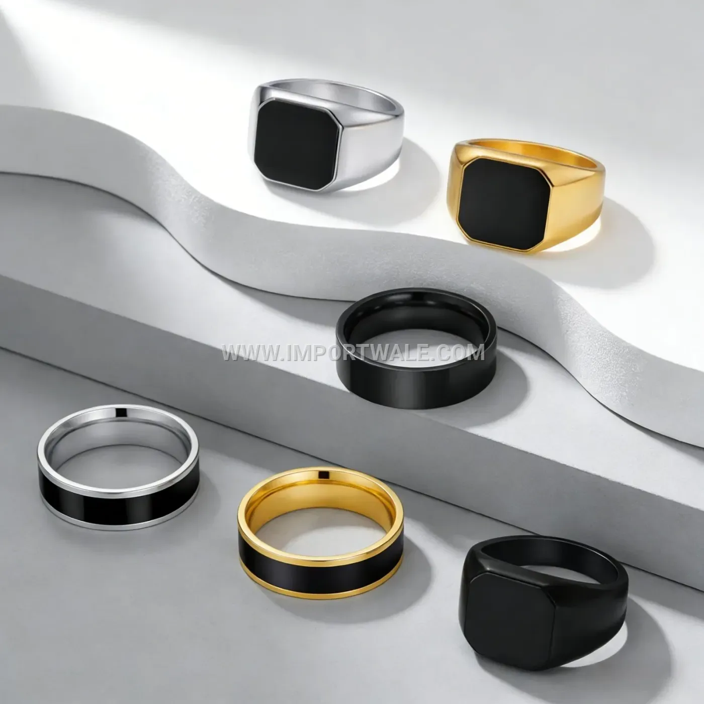 Slender Matte Sandblasted Stainless Steel Stacking Ring