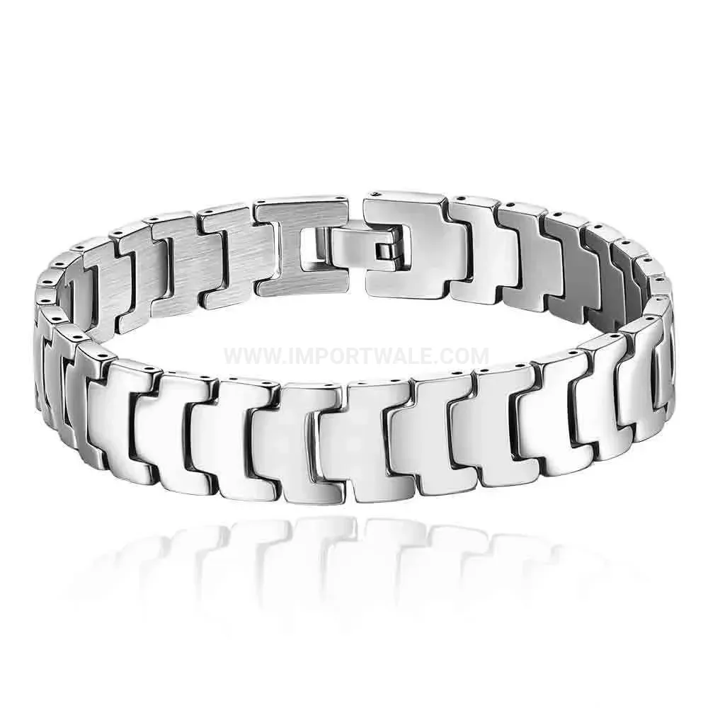 Bold 19mm Smooth Polished Stainless Steel Watch Band Bracelet