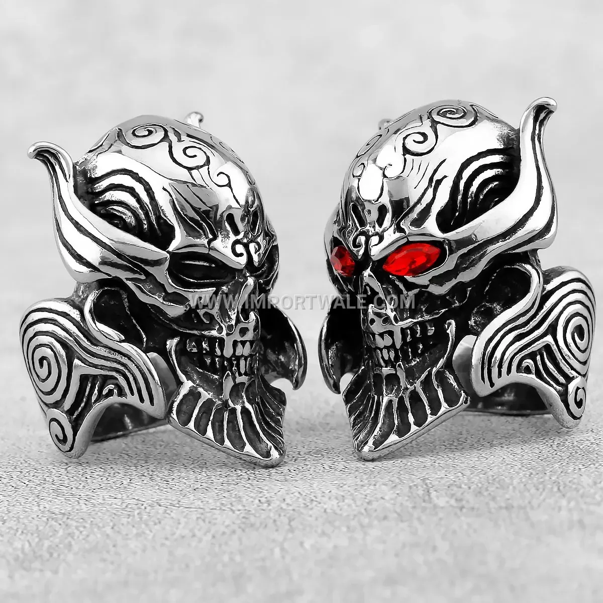 Gothic Punk Stainless Steel Skull Signet Ring