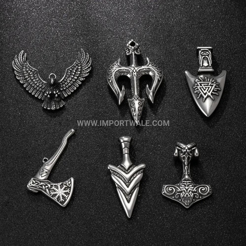 Cast Stainless Steel Arrow Anchor Pendant for Men