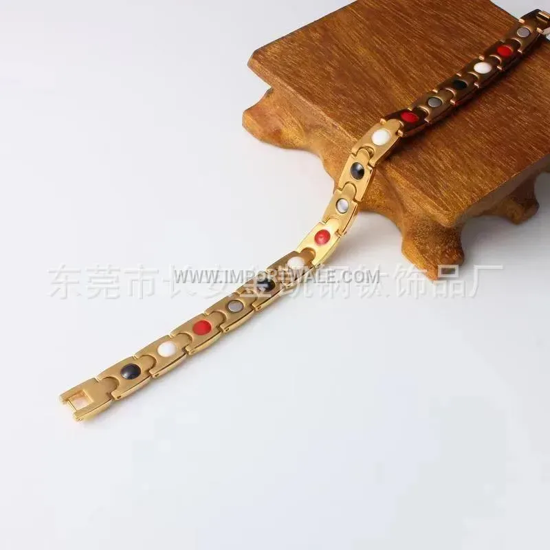 Unisex Bullet Element Bio Magnetic Stainless Steel Wristband
