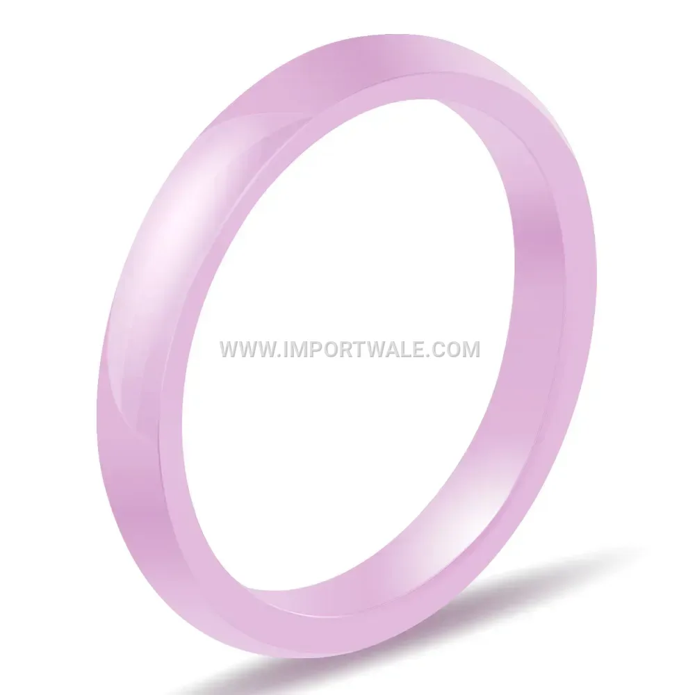 Minimalist Polished 3mm Smooth Ceramic Band