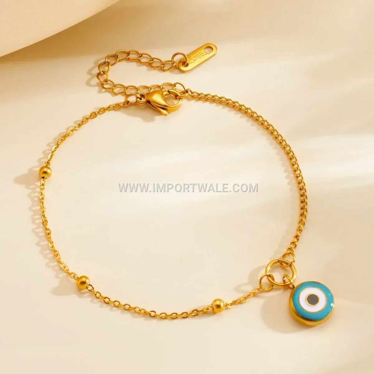 Stainless Steel Evil Eye Pendant Anklet