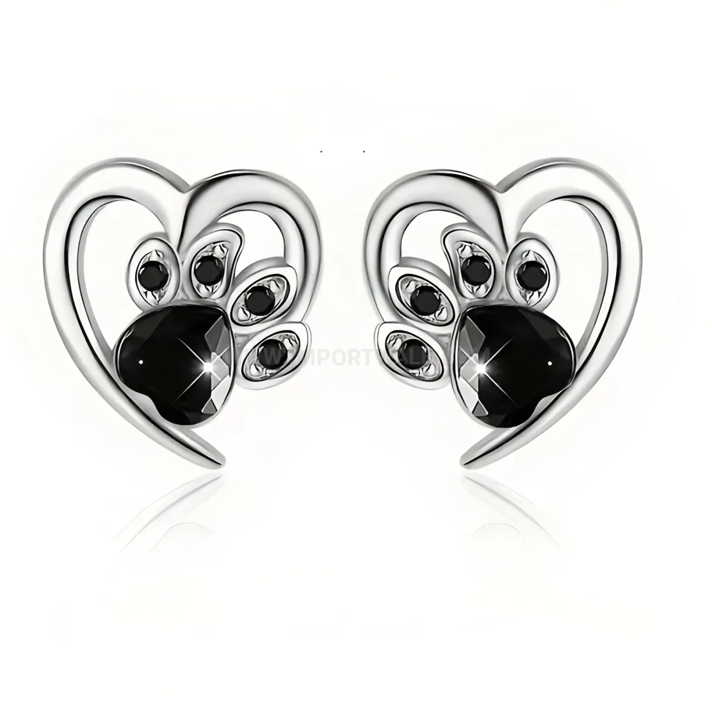 Fashion Stainless Steel Cute Heart Paw Print Cartilage Piercing Stud