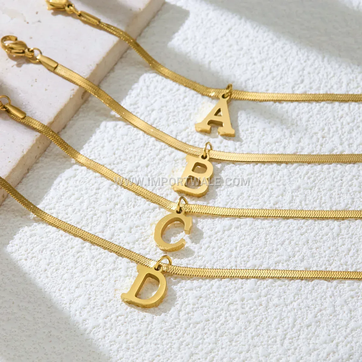 Stainless Steel Initial Letter Charm Premium Anklet Anti Tarnish