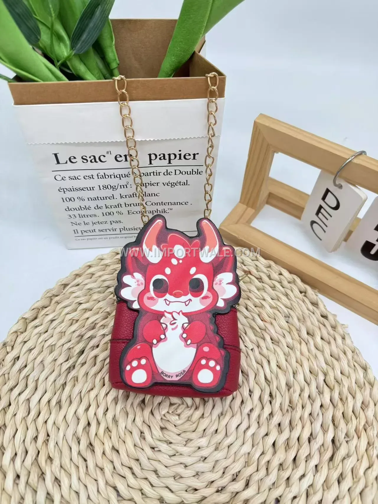 Miniature PU Leather Cartoon Chain Crossbody Pouch