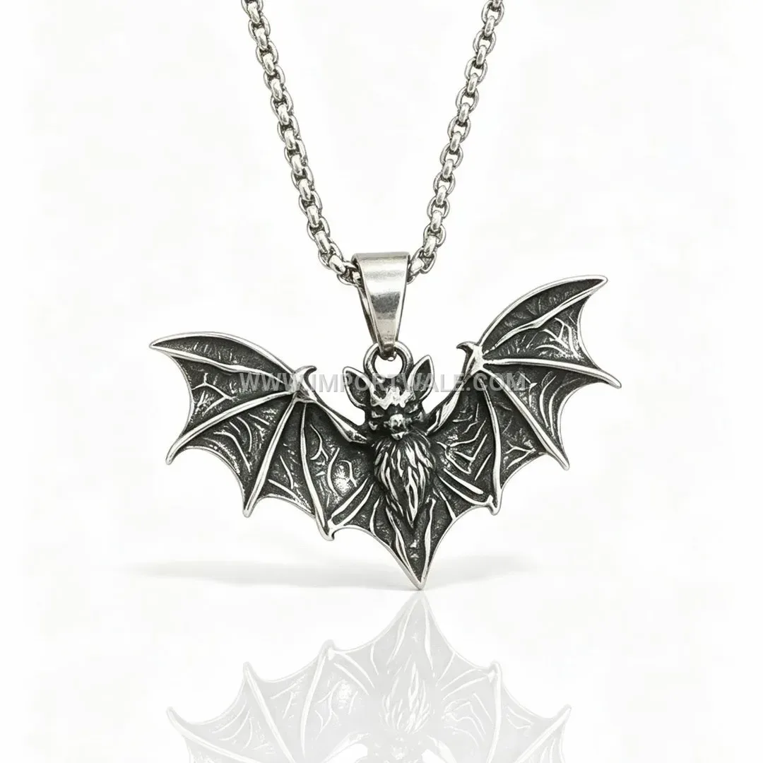 Dark Gothic Bat Titanium Steel Pendant