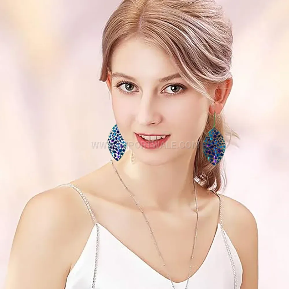 Vibrant Cutout Leaf Stainless Steel Stud Earrings