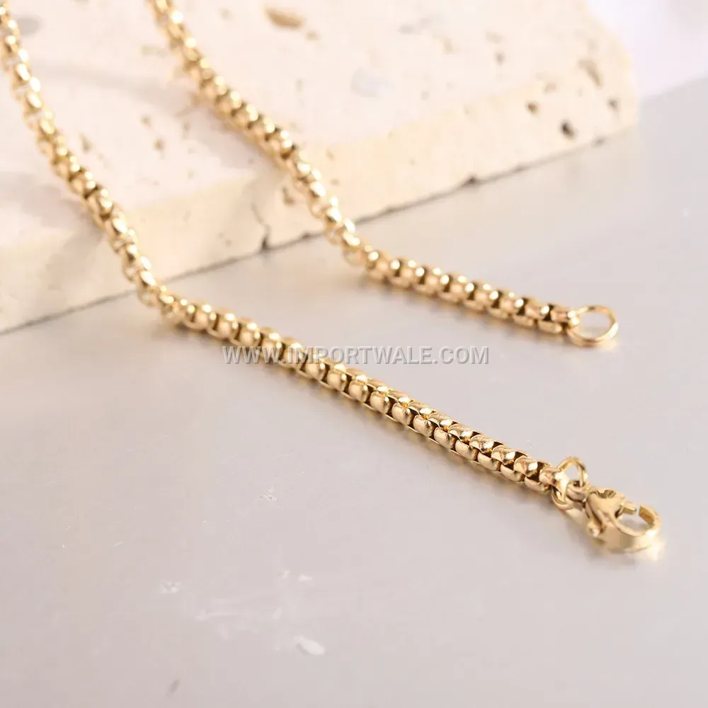 Rhinestone Dollar Sign Pendant Stainless Steel Necklace