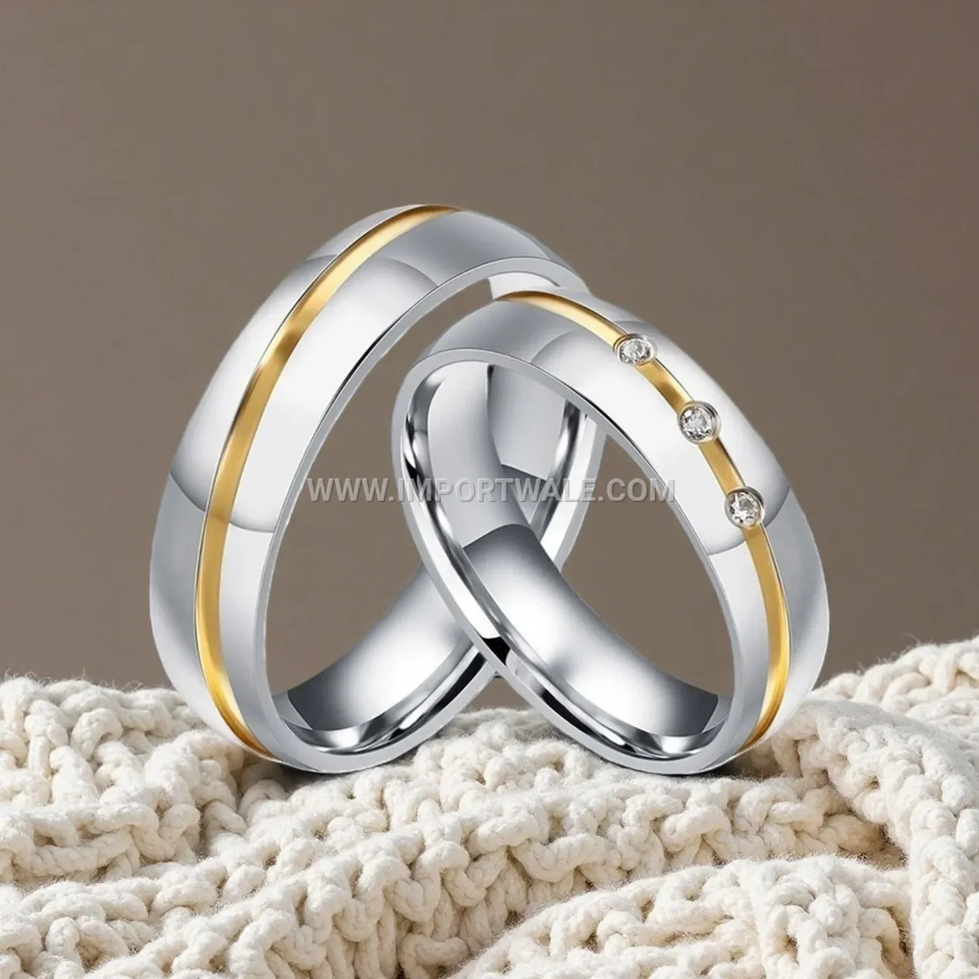 Crystal Studded 18K Gold Plated Stainless Steel Band