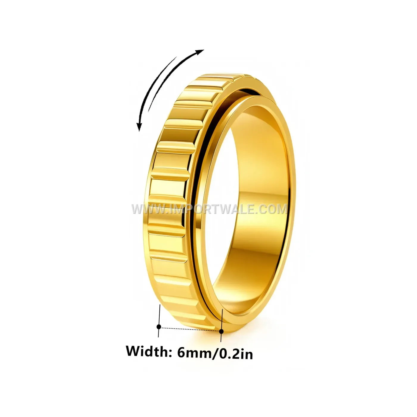 Rotatable Gear Spinner Stainless Steel Band Ring