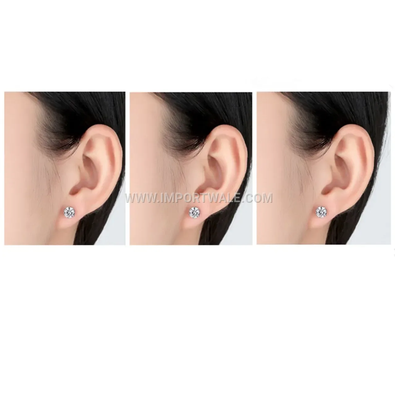 18K Gold Plated Zircon Stainless Steel Stud Earrings