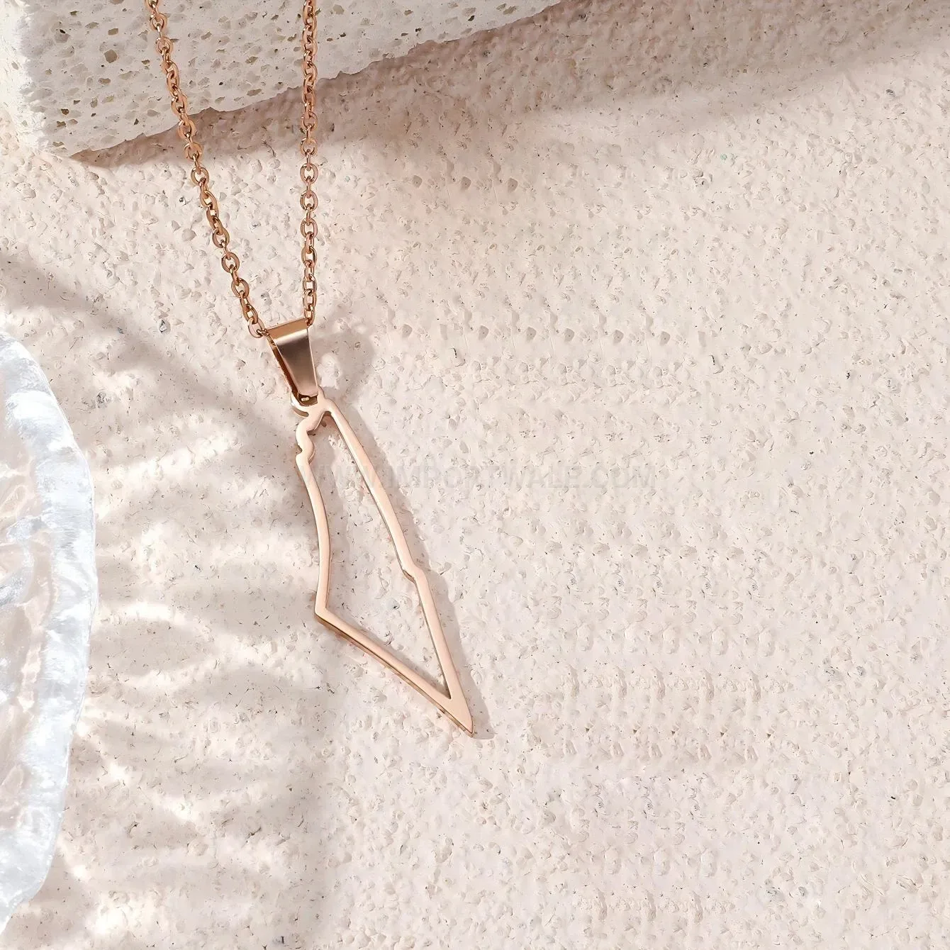 Trendy Hollow Map Peace Amulet Stainless Steel Pendant Necklace