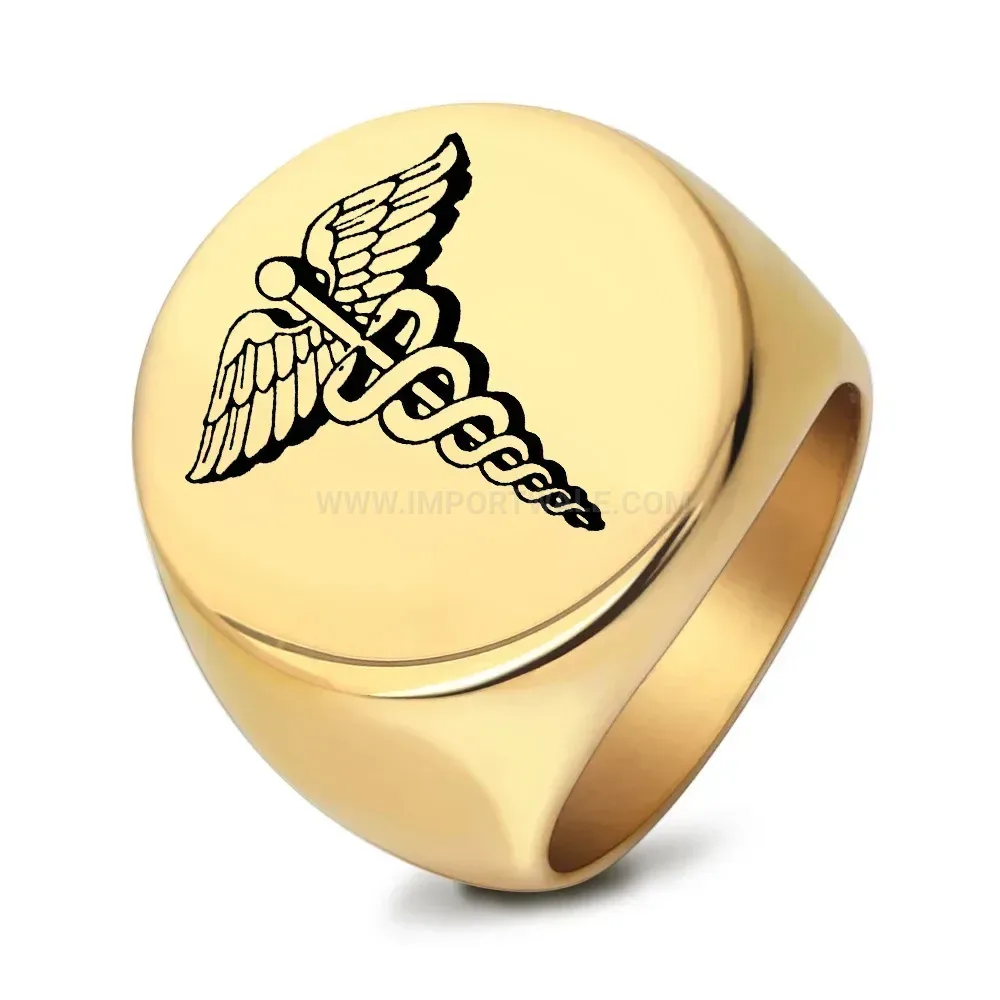 Modern Engraved Dueling Snakes Motif Stainless Steel Ring