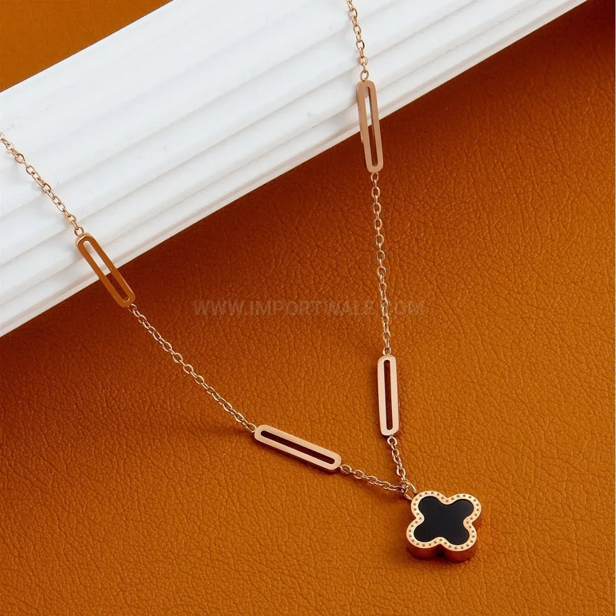 Premium Double-Sided Clover Pendant Titanium Steel Necklace
