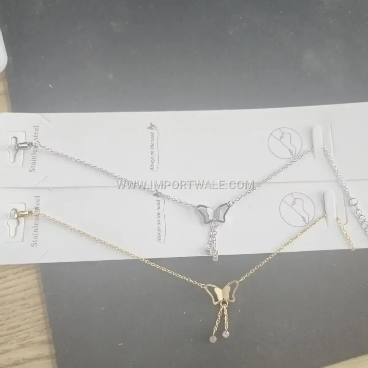 Hollow Butterfly Stainless Steel Beach Anklet