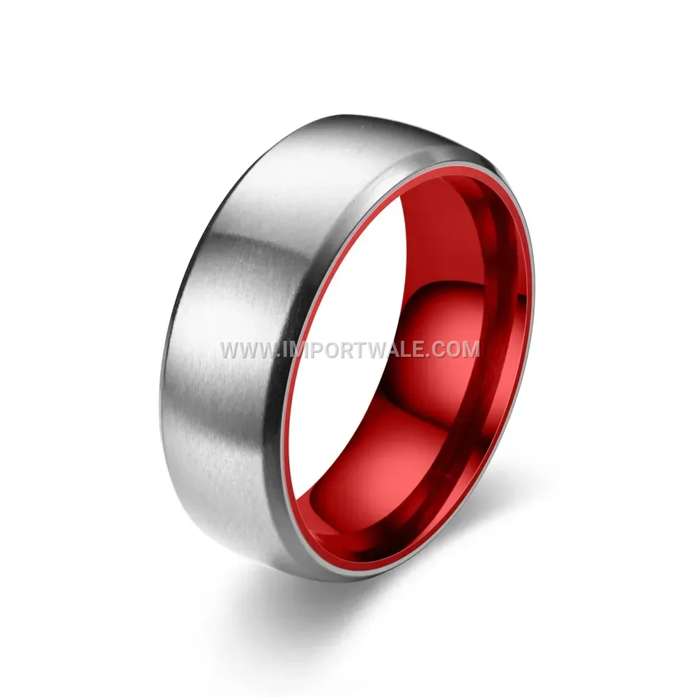 Matte Two-Tone Stainless Steel Band Ring