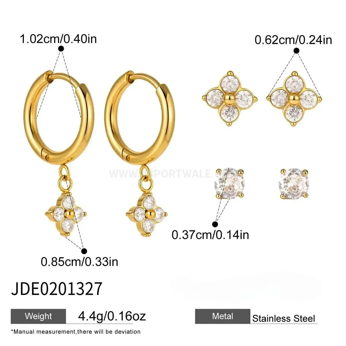 Premium Stainless Steel Pearl Charm Geometric Ear Cartilage Piercing Studs