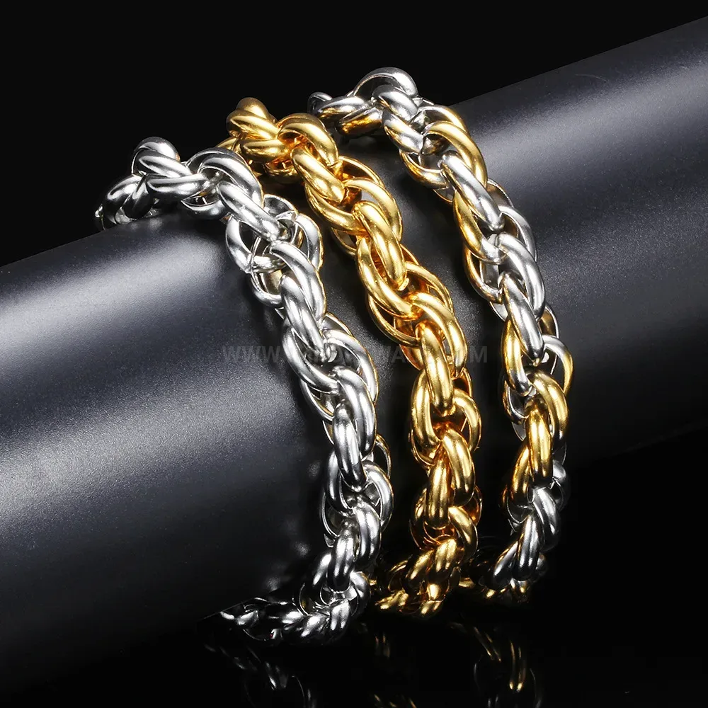 Men's Bold Twist Chain Stainless Steel Bracelet