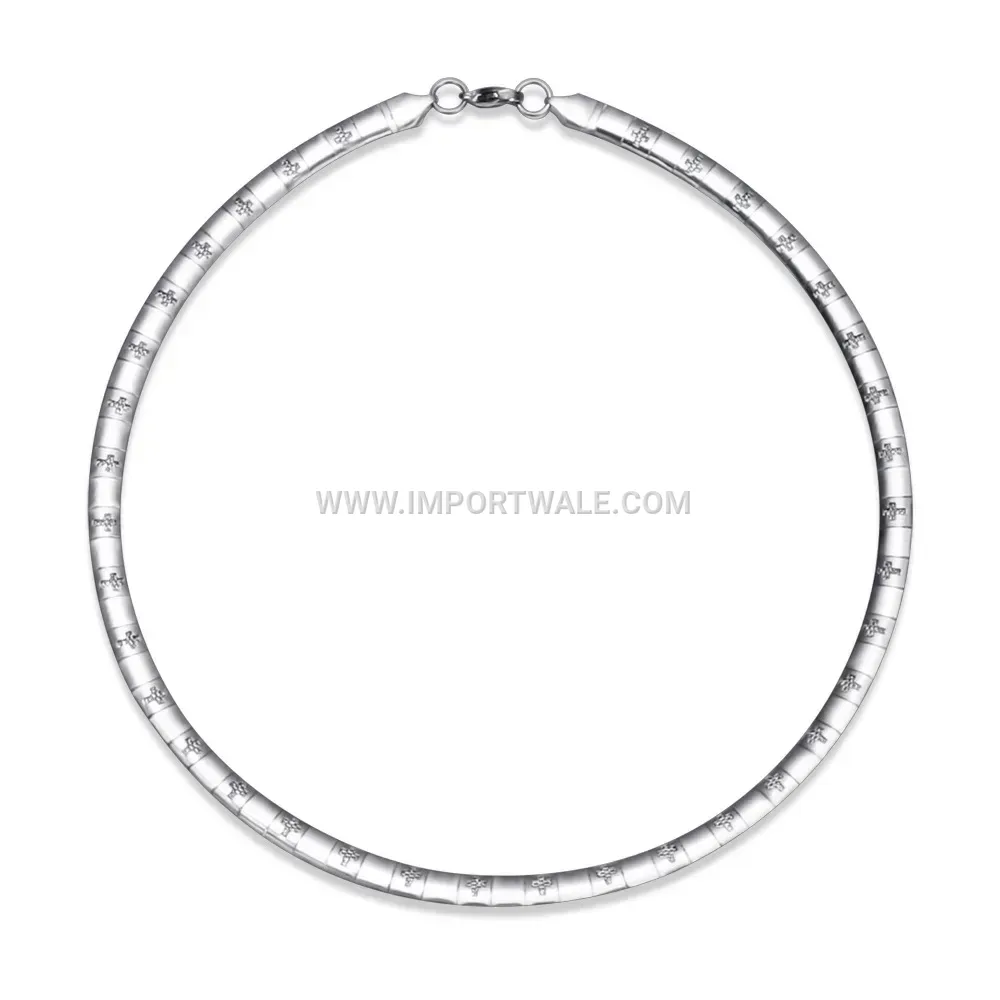 Two-Tone Stainless Steel Cross Motif Pendant Multi-Layer Necklace