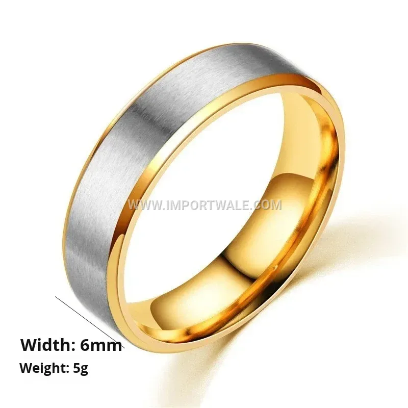 Two Tone Matte Beveled Stainless Steel Band