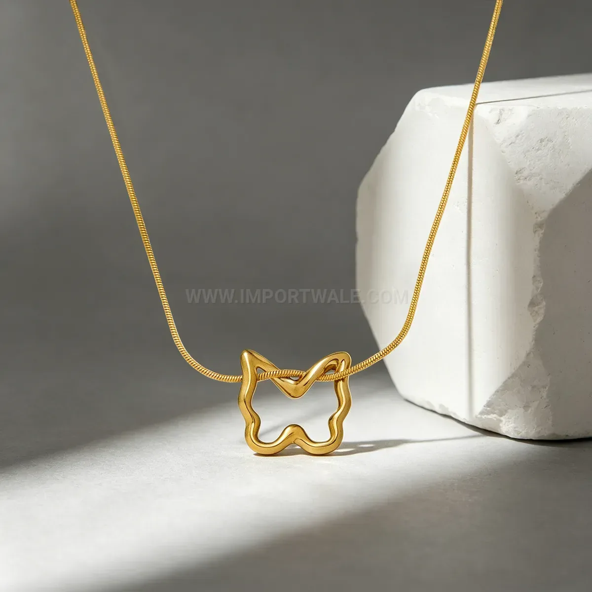 Elegant Delicate Cutout Butterfly Titanium Steel Pendant Necklace