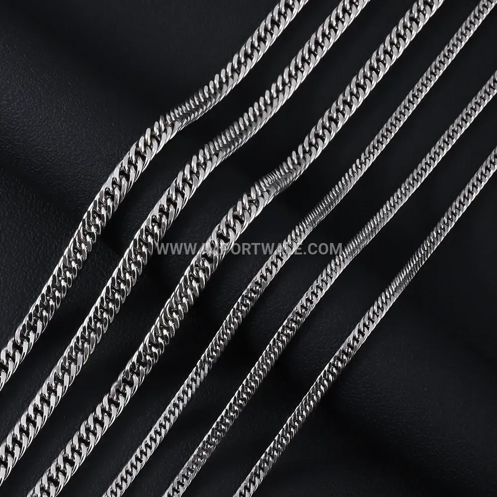 Men's Double Layer Woven Stainless Steel Chain Link Necklace
