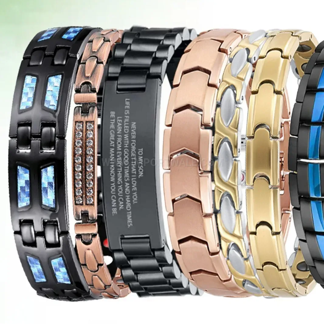 Premium Geometric Copper and Stainless Steel Bio Magnetic Bracelet