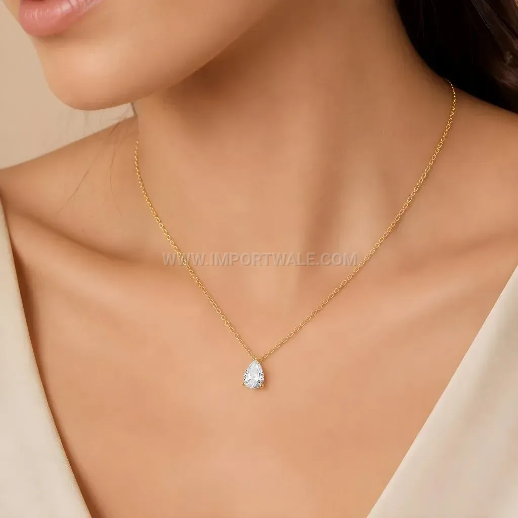 Baroque Pearl Stainless Steel Pendant Necklace