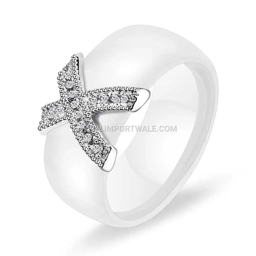 Statement 8mm Ceramic Band with Micro-Paved Zircon Accent