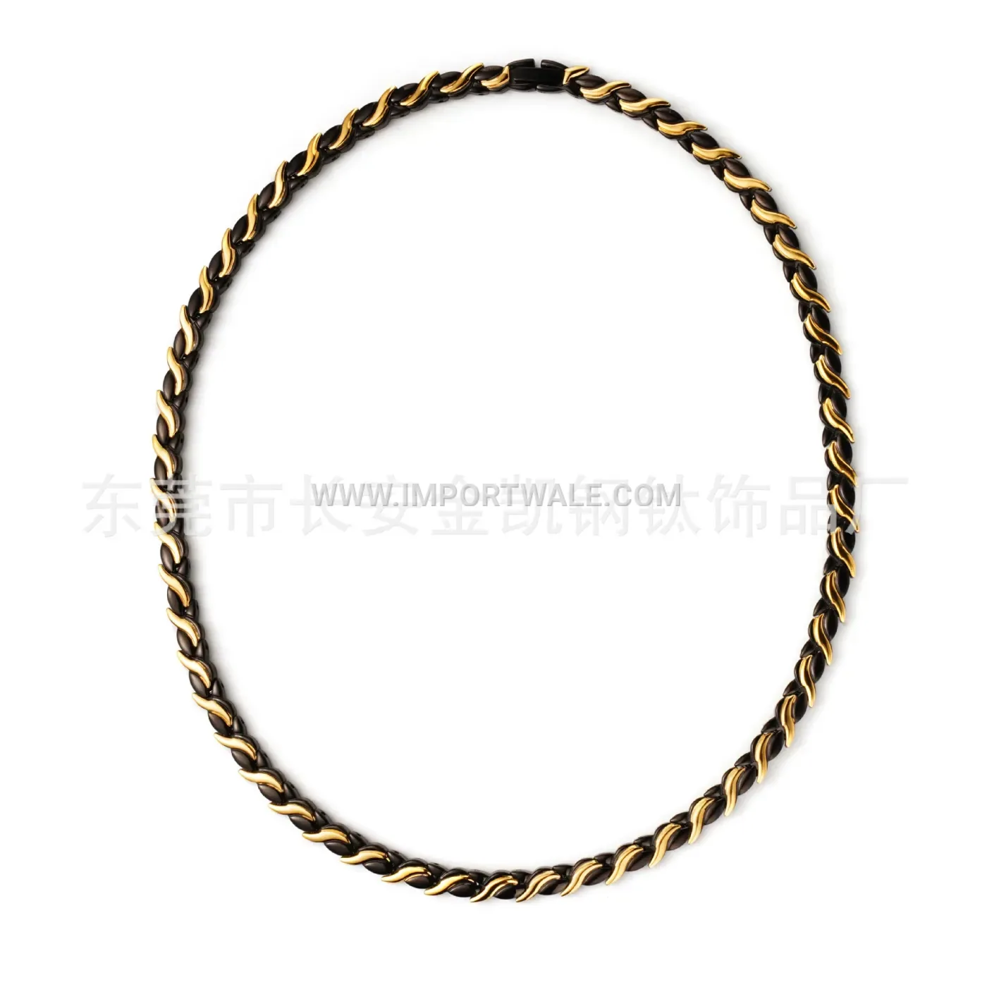 Wavy Geometric Four-in-One Magnetic Chain Bracelet and Necklace Set