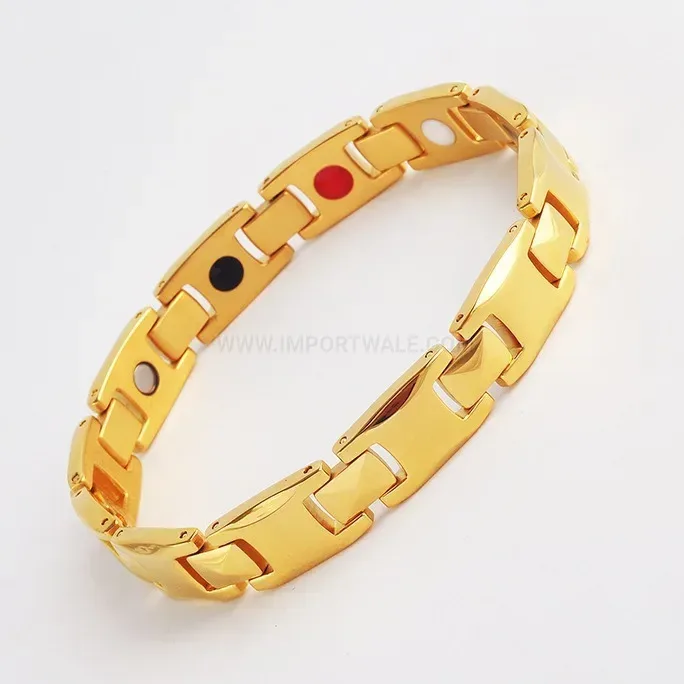 18K Gold Plated Stainless Steel Magnetic Therapy Link Bracelet
