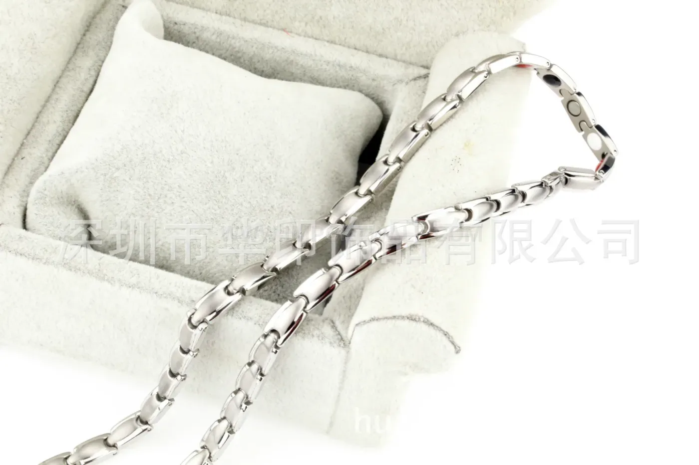 Elegant Brushed Metallic Titanium Germanium Magnetic Necklace