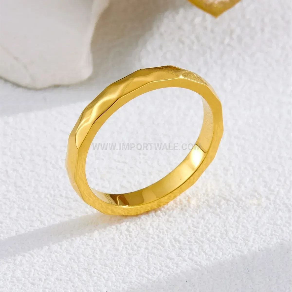 Faceted Geometric Rhombus Stainless Steel Ring