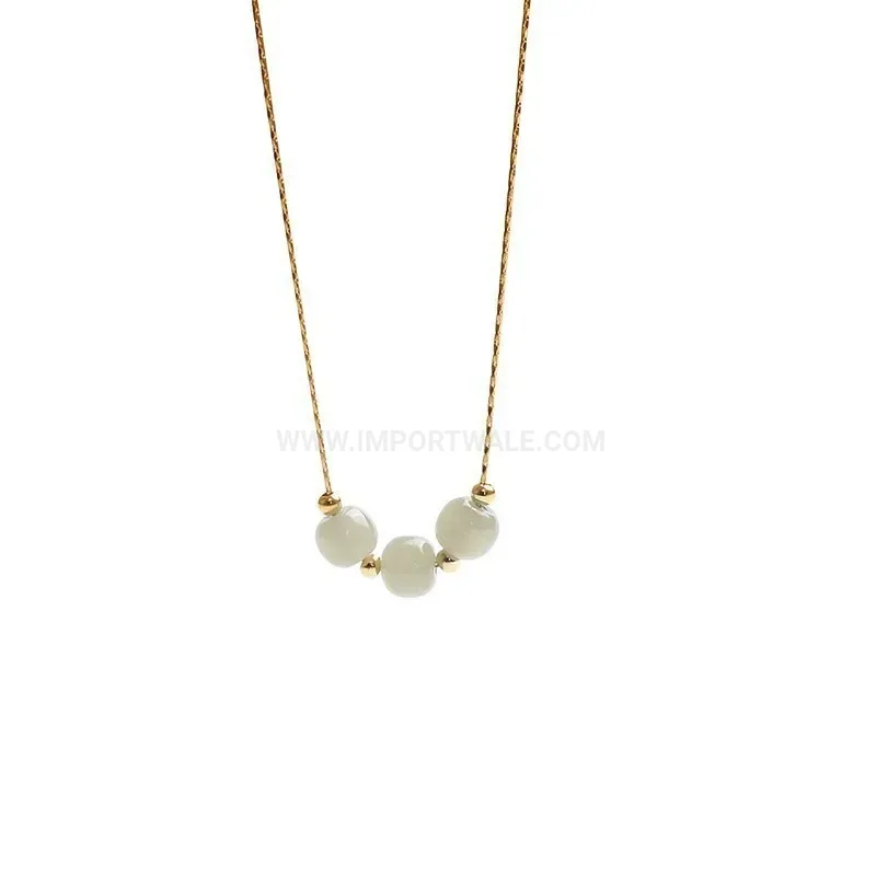 Modern Vintage Geometric Bead Stainless Steel Choker Necklace