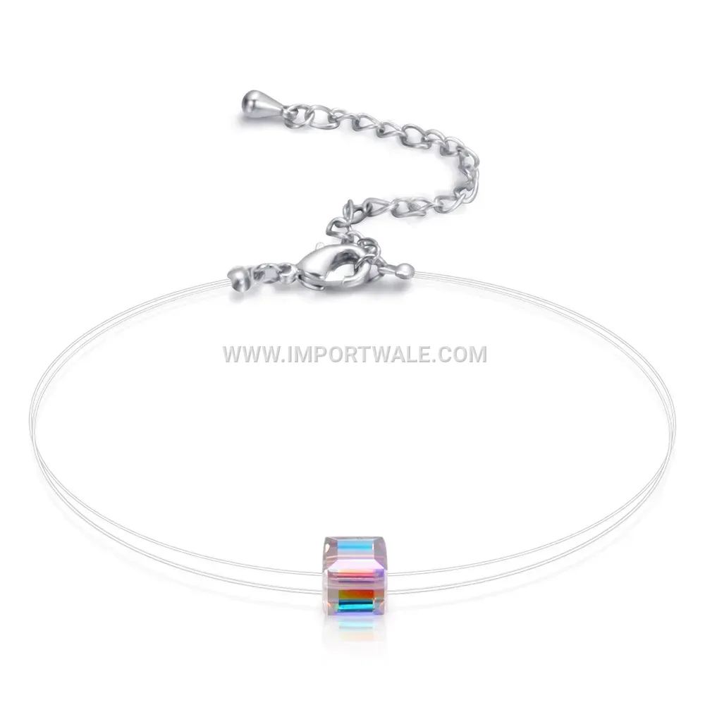 Handmade Austrian Crystal Fishline Bangle Bracelet