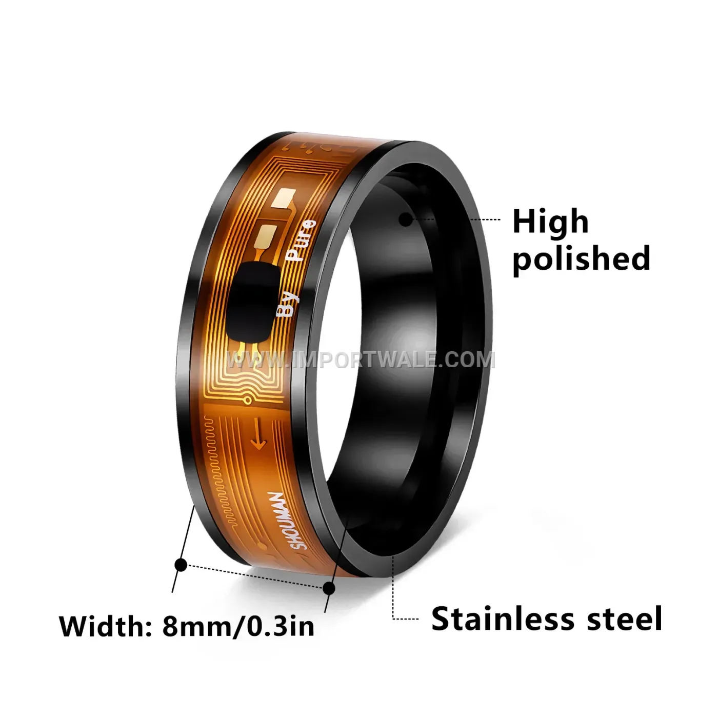 Stainless Steel NFC Smart Ring Band