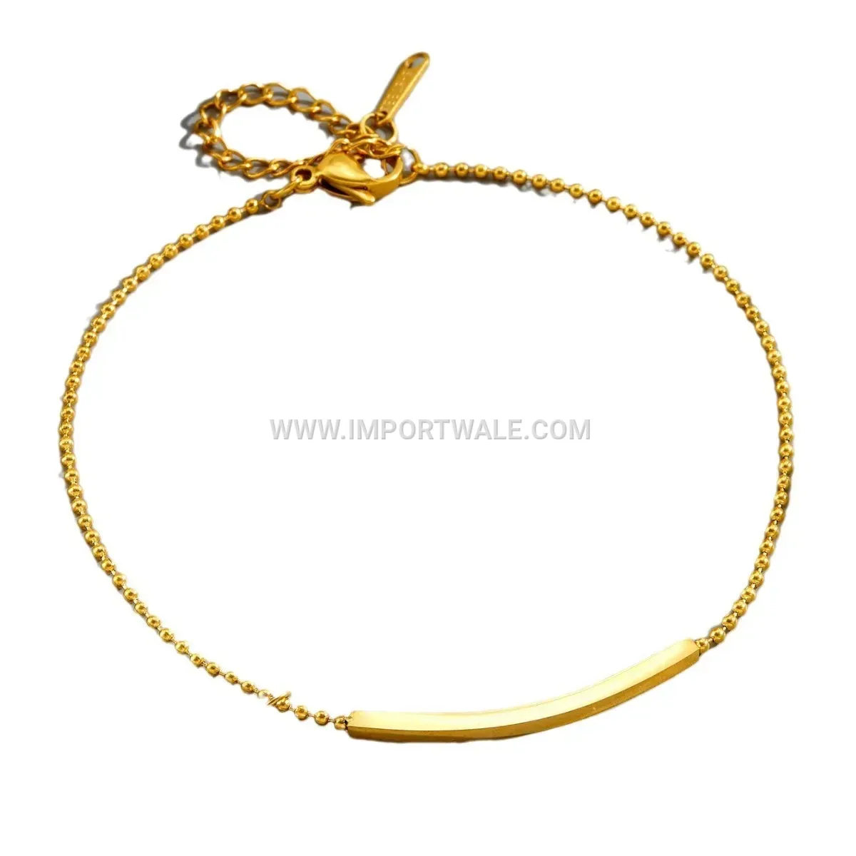 Minimalist 18K Gold Plated Smile Zircon Anklet