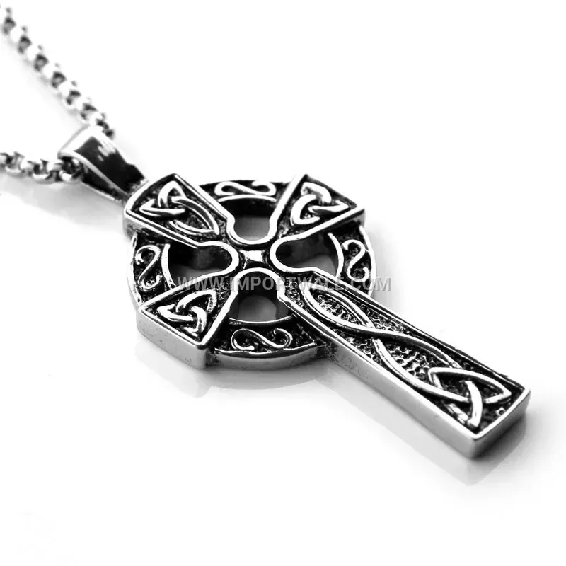 Celtic Knot Thor Cross Titanium Steel Pendant